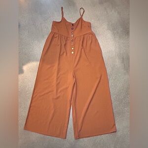 Stylish loose fit wide leg romper